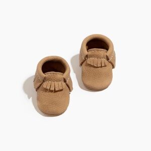 Freshly Picked Size 1 Newborn Weathered Brown Leather Moccasin Baby Shoe Pebbled
